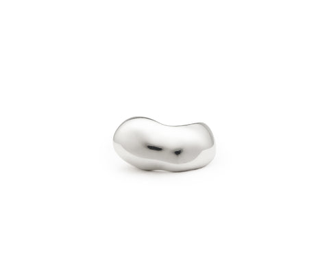Anillo de plata curvo burbuja amorfo